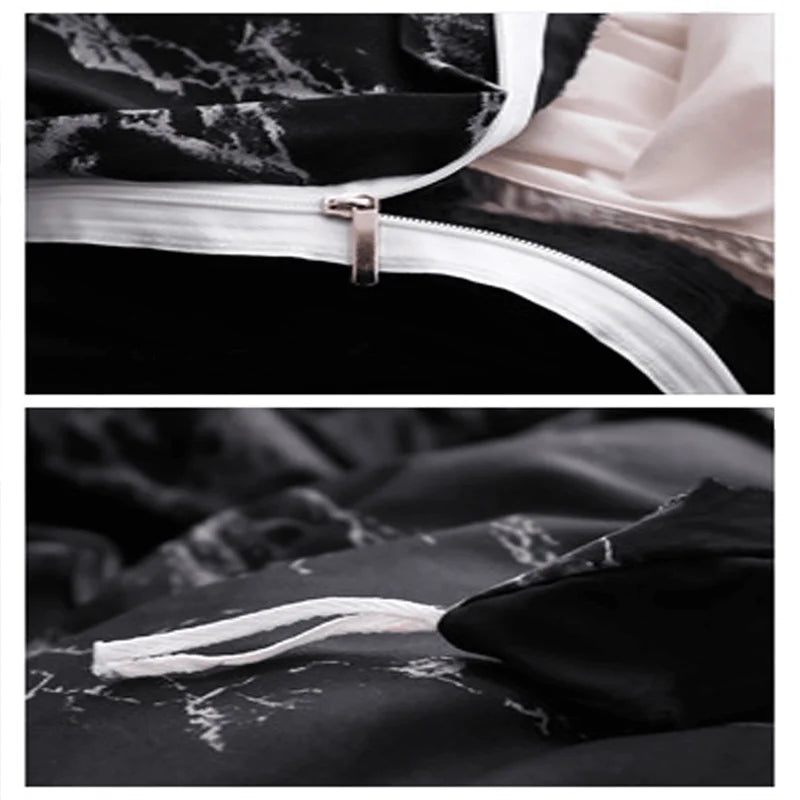 Parure de lit moderne 3 pièces – Motifs imprimés / unis / géométriques (housse + 2 taies)