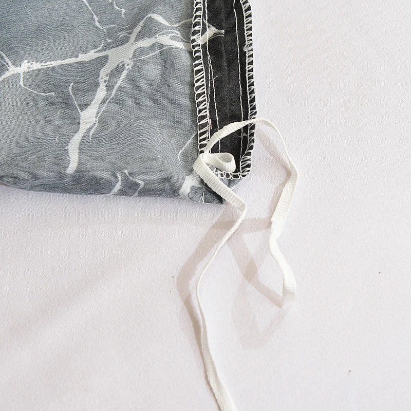 Parure de lit marbre noir 3 pièces – Housse de couette haut de gamme