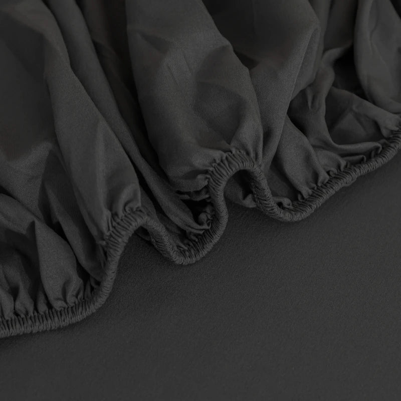 Drap-housse doux couleur unie – bande élastique, finition brossée