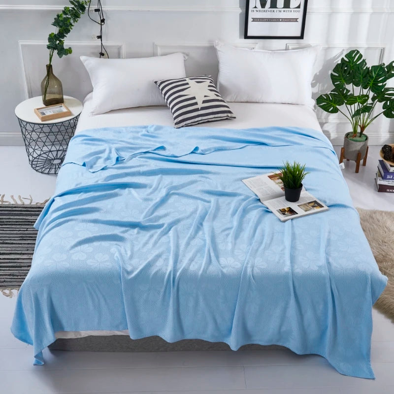 Couverture rafraîchissante d’été 100 % fibre de bambou – Douce, respirante, effet frais