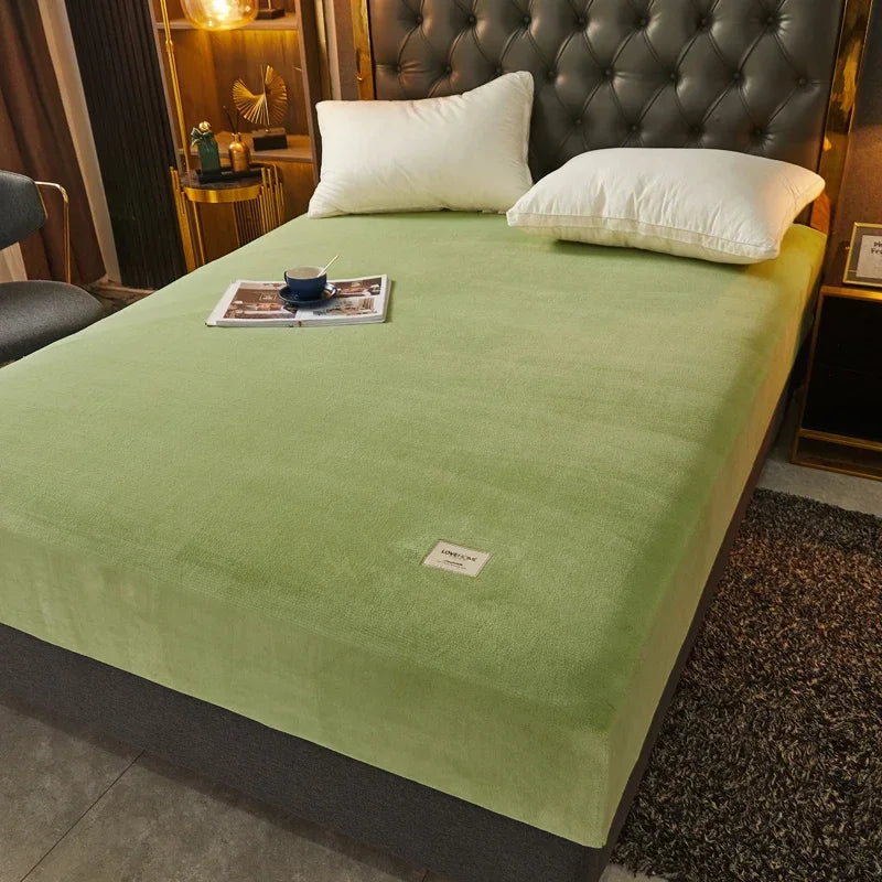 Drap-housse en velours doux et épais – lit chaud & cocooning