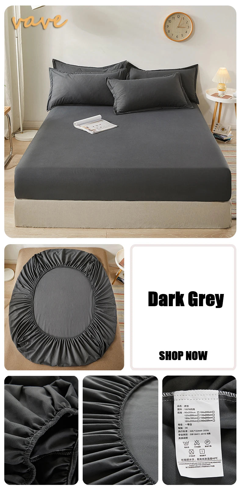 Drap-housse 100 % coton doux – bande élastique, matelas 2 à 26 cm