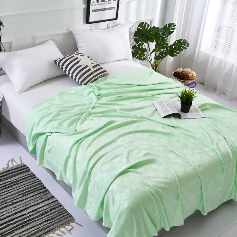 Couverture rafraîchissante d’été 100 % fibre de bambou – Douce, respirante, effet frais