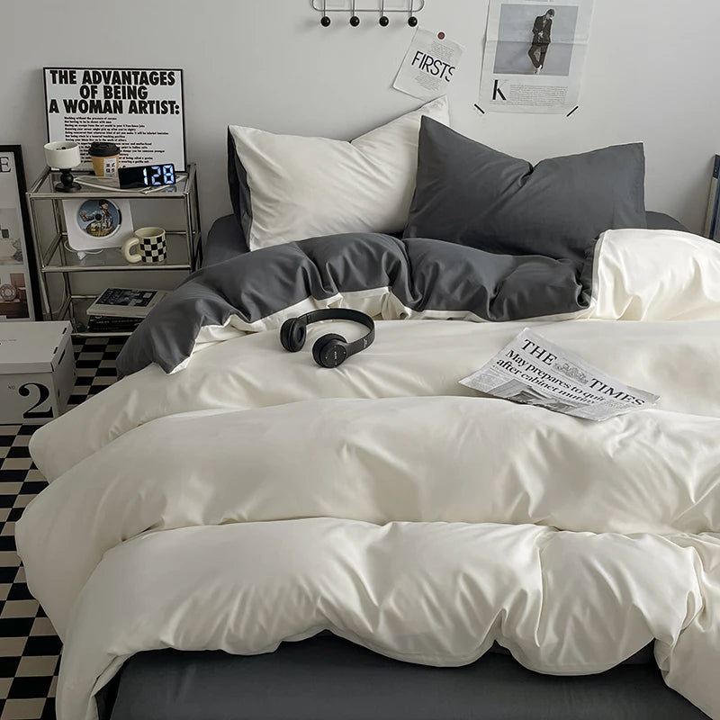 Parure de lit bicolore style japonais