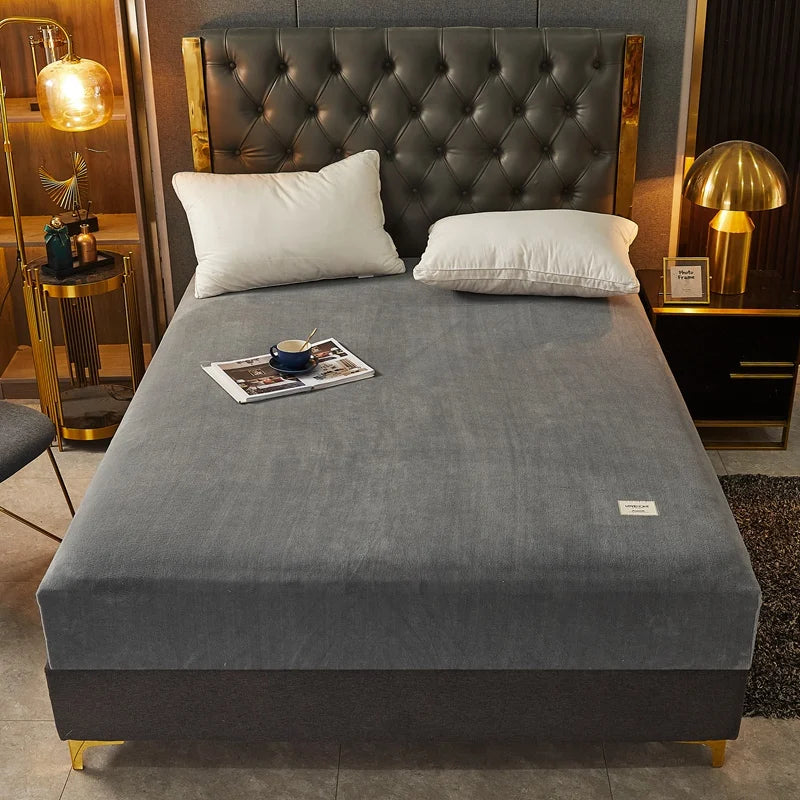 Drap-housse en velours doux et épais – lit chaud & cocooning