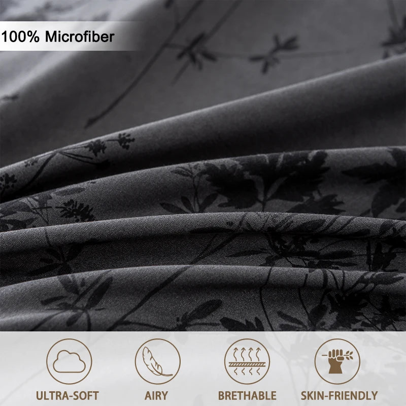 Parure de lit 3 pièces imprimée – Moderne, douce et facile à vivre (housse + 2 taies)