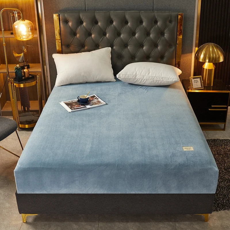 Drap-housse en velours doux et épais – lit chaud & cocooning