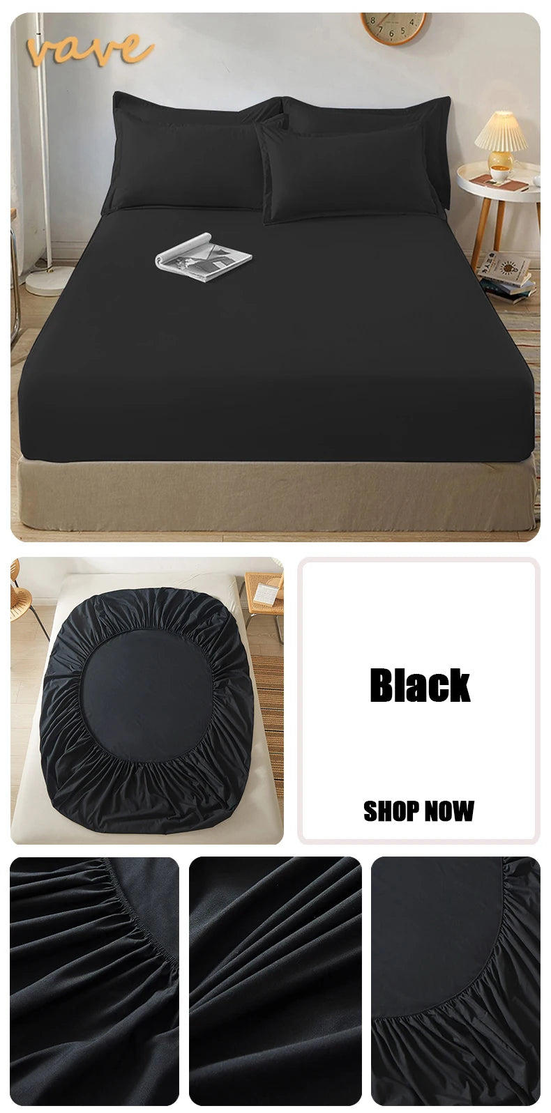 Drap-housse 100 % coton doux – bande élastique, matelas 2 à 26 cm