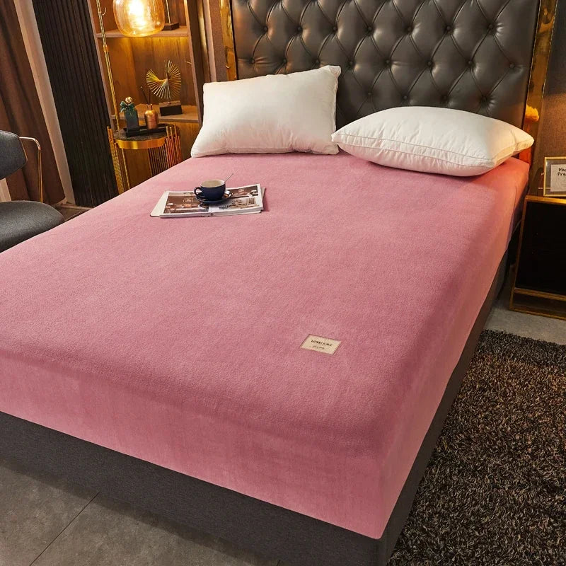 Drap-housse en velours doux et épais – lit chaud & cocooning