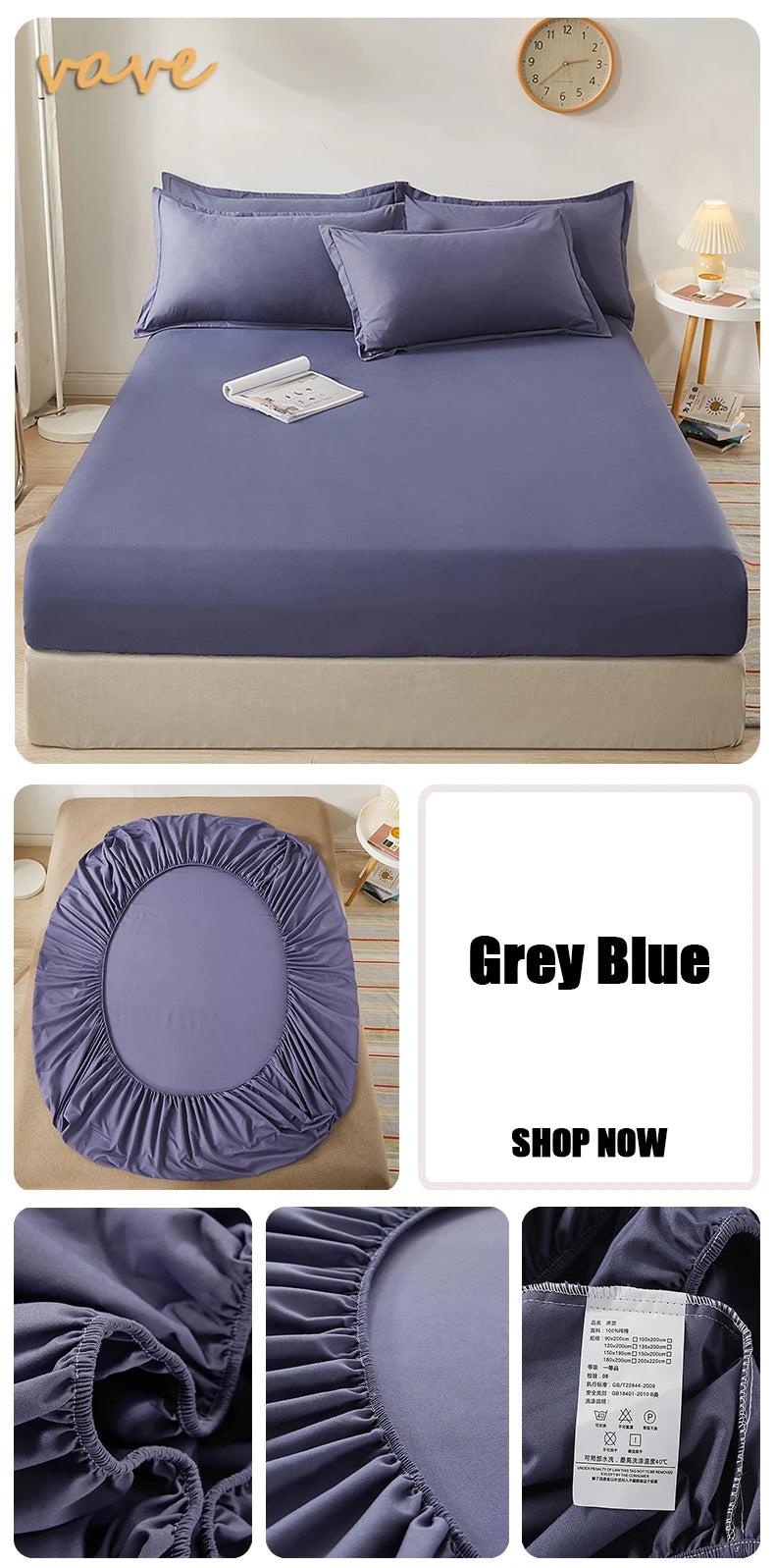 Drap-housse 100 % coton doux – bande élastique, matelas 2 à 26 cm