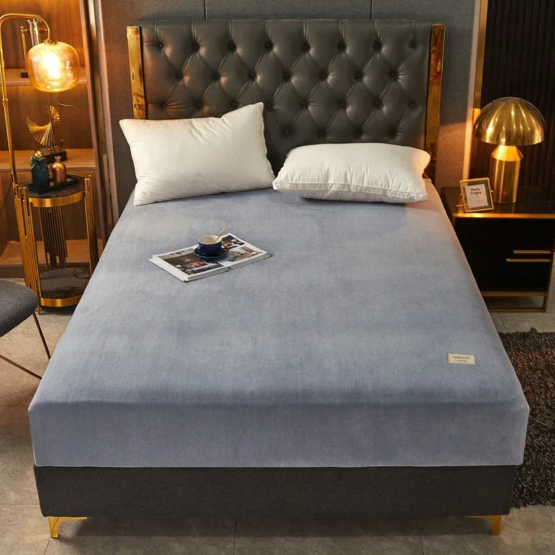 Drap-housse en velours doux et épais – lit chaud & cocooning