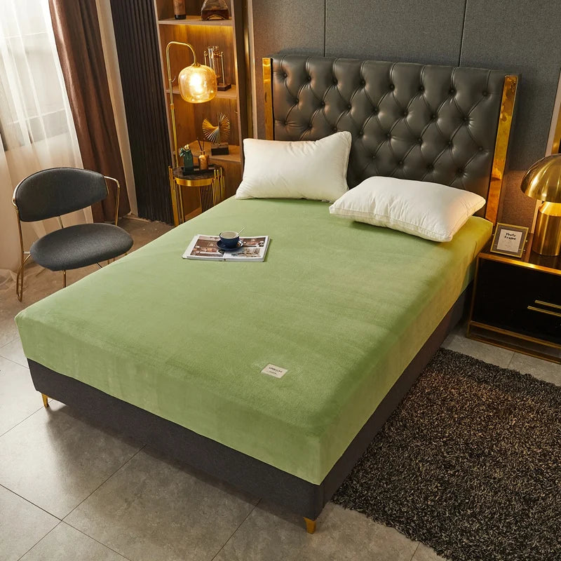 Drap-housse en velours doux et épais – lit chaud & cocooning