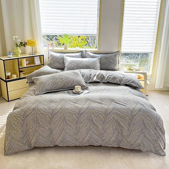 Parure de lit marbre noir 3 pièces – Housse de couette haut de gamme