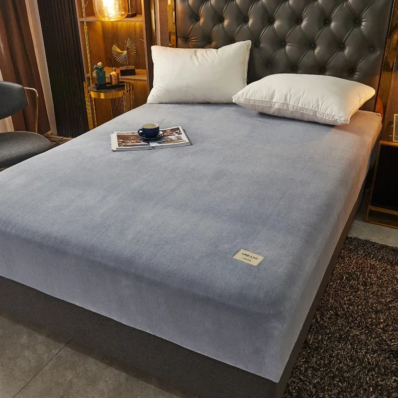 Drap-housse en velours doux et épais – lit chaud & cocooning