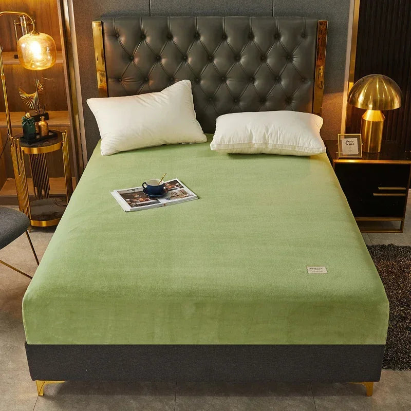Drap-housse en velours doux et épais – lit chaud & cocooning