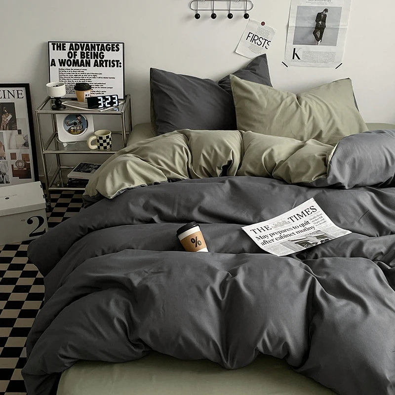 Parure de lit bicolore style japonais