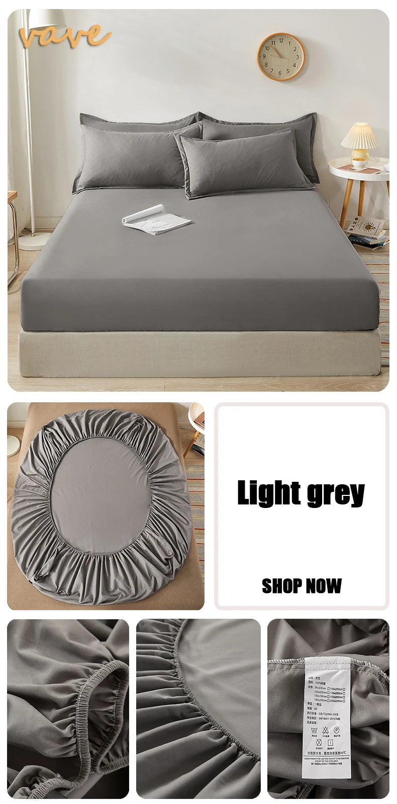 Drap-housse 100 % coton doux – bande élastique, matelas 2 à 26 cm